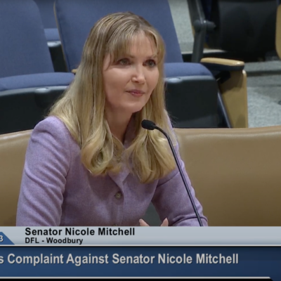 Nicole Mitchell at ethics hearing